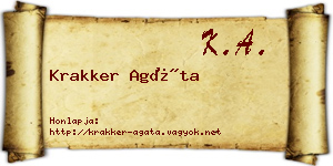 Krakker Agáta névjegykártya